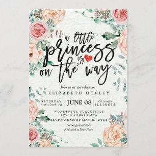 Floral Baby Shower a little princess is on the way Kaart