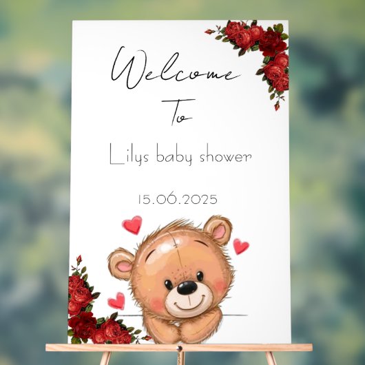 Floral Baby shower acryl teken Acryl Bord (Neutraal)