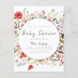 Floral Baby shower Baby Girl Uitnodiging