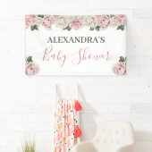 Floral Baby shower Banner - Station met banner (Insitu)