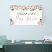 Floral Baby shower Banner - Station met banner (Beurs)