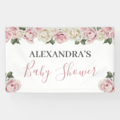 Floral Baby shower Banner - Station met banner (Horizontaal)