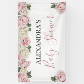 Floral Baby shower Banner - Station met banner (Verticaal)