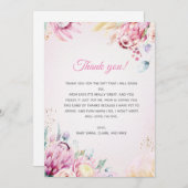 Floral Baby shower bedankje Bedankkaart (Voorkant / Achterkant)