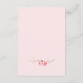 Floral Baby shower Bedankt, Cherry Blossom Informatiekaartje (Achterkant)