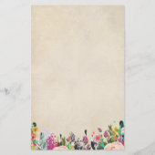 Floral Baby shower Bingo Game Kaarten, Vintage (Achterkant)