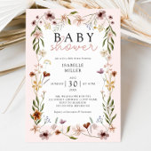 Floral Baby shower Boho Wildflowers Kaart