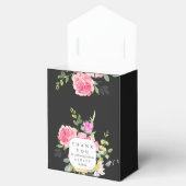 Floral Baby shower Dank u Waterverf Zwart Bedankdoosjes (Geopend)