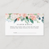 Floral Baby shower Diaper Raffle Enclosure Card Informatiekaartje (Voorkant)