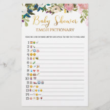 Floral Baby shower Emoji Game