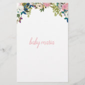 Floral Baby shower Emoji Game (Achterkant)