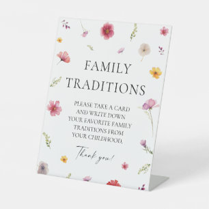 Floral Baby shower familietradities Reclamebord Met Voetstuk