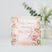 Floral Baby shower Feestdagenkaart (Staand voorkant)
