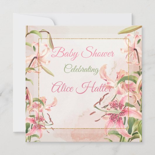 Floral Baby shower Feestdagenkaart (Voorkant)