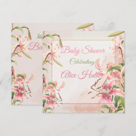 Floral Baby shower Feestdagenkaart