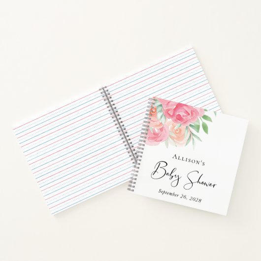 Floral Baby shower Guest Book Notitieboek (Binnen)