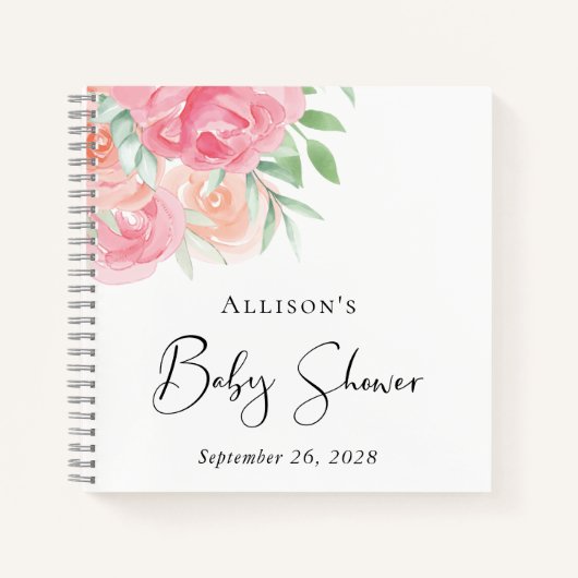 Floral Baby shower Guest Book Notitieboek (Voorkant)