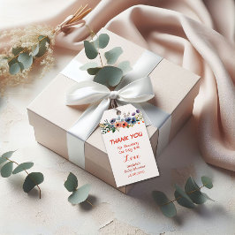 Floral Baby shower gunst Tags — Custom Dank u Cadeaulabel