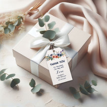 Floral Baby shower gunst Tags — Custom Dank u