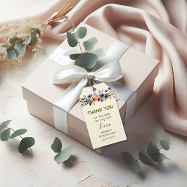 Floral Baby shower gunst Tags — Custom Dank u Cadeaulabel