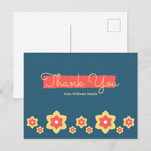 Floral Baby shower Hartelijk dank Briefkaart (Voorkant / Achterkant)