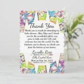 Floral Baby shower Hartelijk dank voor het drijven Kaart (Staand voorkant)