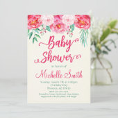 Floral Baby shower Invitation, Baby shower Uitnodi Kaart (Staand voorkant)