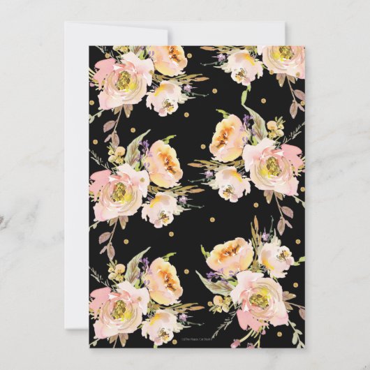 Floral Baby shower Invitation Boy Girl Pink Blush Kaart (Achterkant)