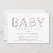 Floral Baby shower Invitation - Custom Invite Kaart (Voorkant)