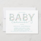Floral Baby shower Invitation - Custom Invite Kaart (Voorkant)