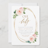 Floral Baby shower Invitation Girl Kaart (Voorkant)