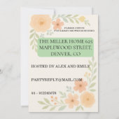 Floral Baby Shower Invitation Kaart (Achterkant)