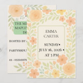 Floral Baby Shower Invitation Kaart (Voorkant / Achterkant)