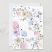 Floral Baby shower Invitation | Paarse en roze Kaart (Achterkant)