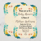 Floral Baby shower Kaart (Voorkant / Achterkant)
