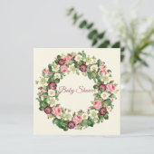 Floral Baby shower Kaart (Staand voorkant)