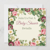 Floral Baby shower Kaart (Achterkant)
