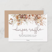 Floral baby shower luier loterijkaarten informatiekaartje (Voorkant / Achterkant)