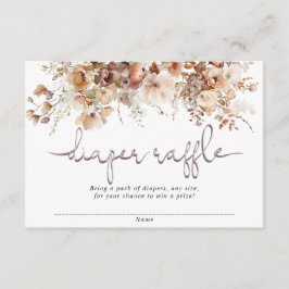 Floral baby shower luier loterijkaarten informatiekaartje