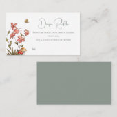 Floral Baby shower Luier Raffle Informatiekaartje (Voorkant / Achterkant)