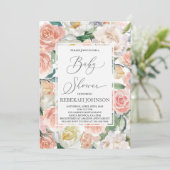 Floral Baby shower meisje Kaart (Staand voorkant)