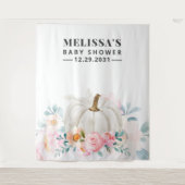 Floral Baby shower Roses Pumpkin Achtergrond Wandkleed (Voorkant)