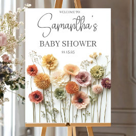 Floral Baby Shower Sign Personalized Editable Baby