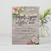 Floral Baby shower Sugar & Spice & Alles Nice Kaart (Staand voorkant)