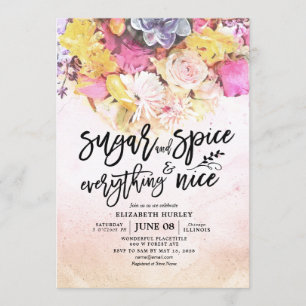 Floral Baby shower Sugar & Spice & Alles Nice Kaart