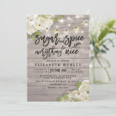 Floral Baby shower Sugar & Spice & Alles Nice Kaart (Staand voorkant)