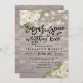 Floral Baby shower Sugar & Spice & Alles Nice Kaart (Voorkant / Achterkant)