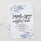 Floral Baby shower Sugar & Spice & Alles Nice Kaart (Voorkant / Achterkant)