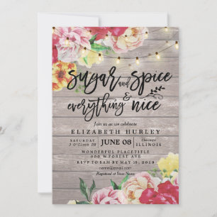 Floral Baby shower Sugar & Spice & Alles Nice Kaart