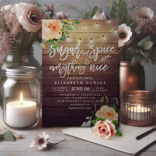 Floral Baby shower Sugar & Spice & Alles Nice Kaart